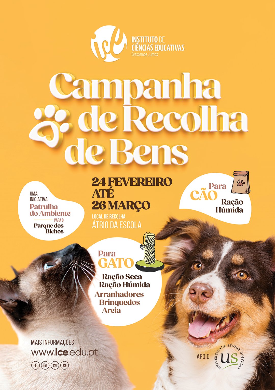 ICE promove campanha de recolha de bens para o Parque dos Bichos